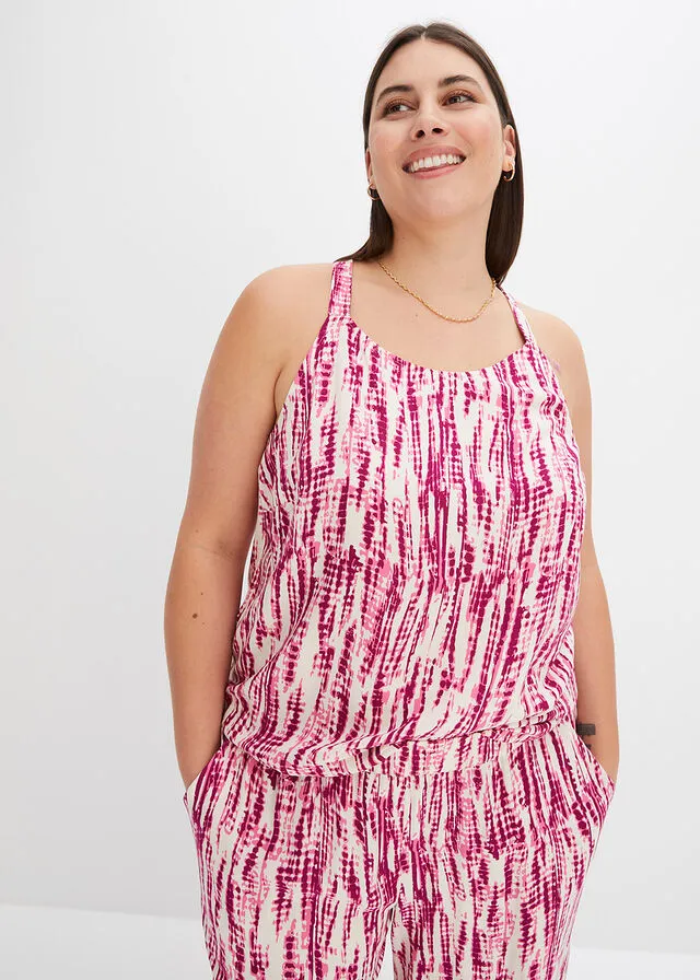 Blusa sin mangas Violeta estampado