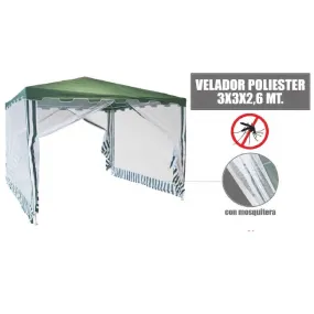 Carpa poliéster con mosquitera de 3x3 metros