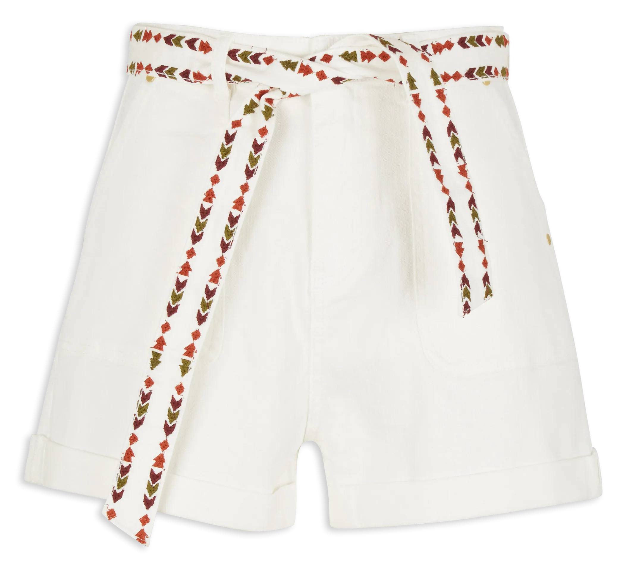 LA PETITE ETOILE SOELI - Short ancho de mezcla de algodón de talle alto en blanco