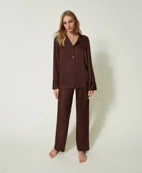 Pyjama masculin en satin avec liseré