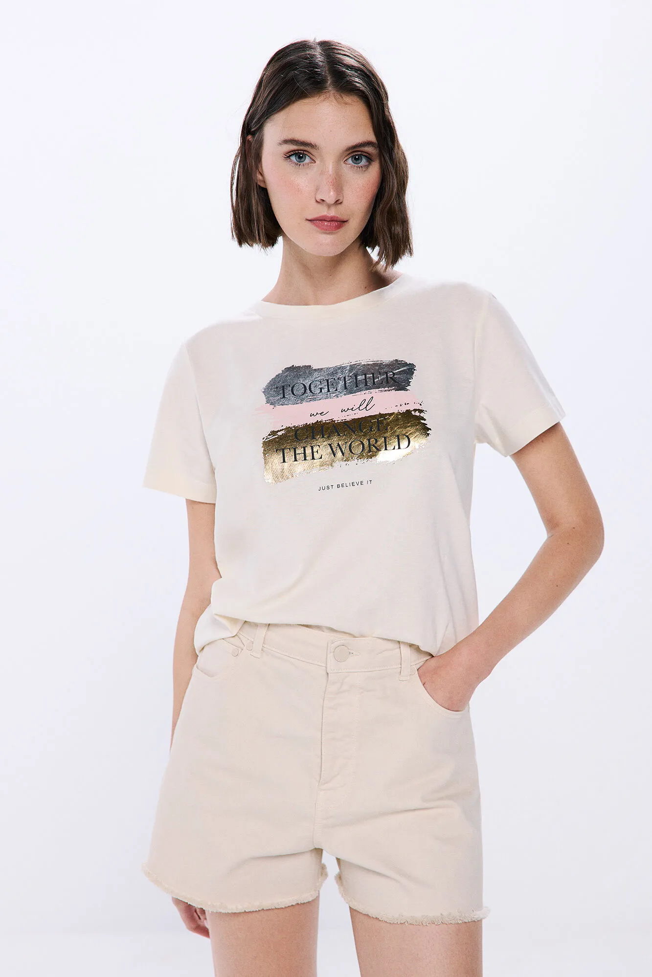 Springfield Camiseta "Together we will change the world"