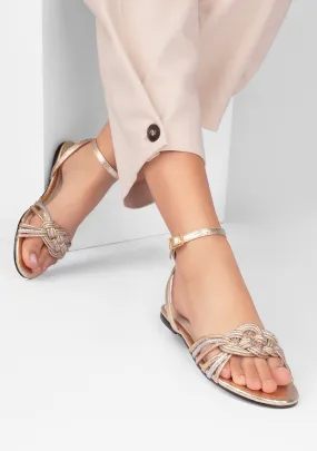 Vinci Shoes Marbella Metallic Sandals